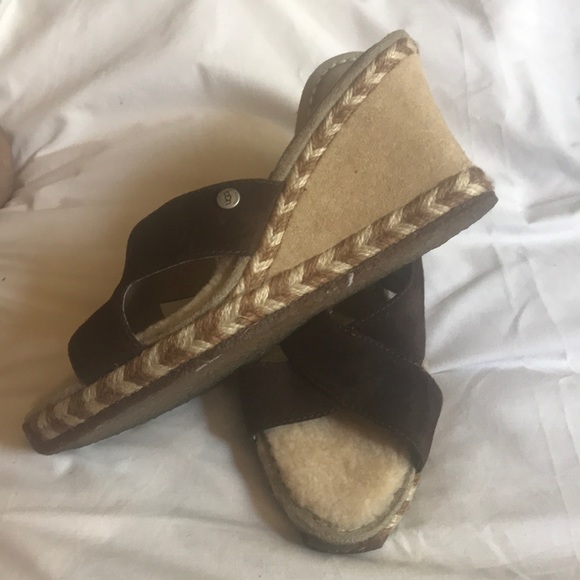 UGG AUSTRALIA MARGOT WEDGE SANDALS - Picture 7 of 12